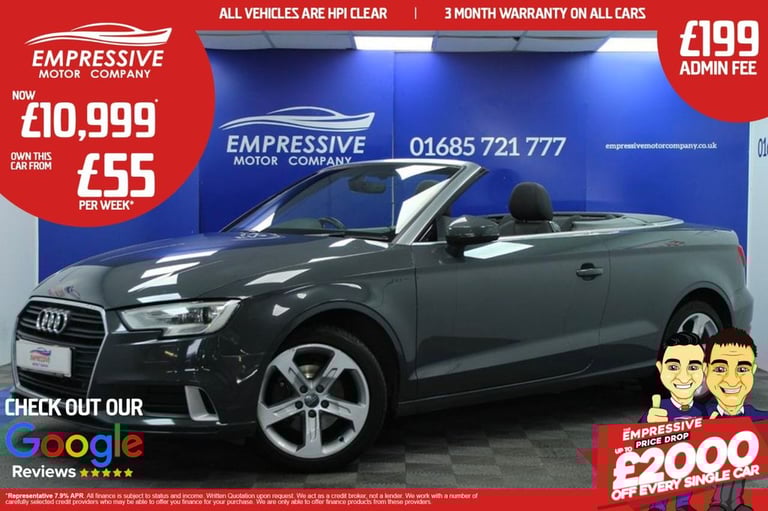 image for 2017 67 AUDI A3 CABRIOLET 1.5 TFSI COD SPORT CONVERTIBLE 2DR PETROL S TRONIC EUR