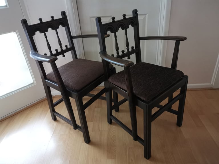 2x Quality Solid Wood Carver Dining Chairs-- ercol ??