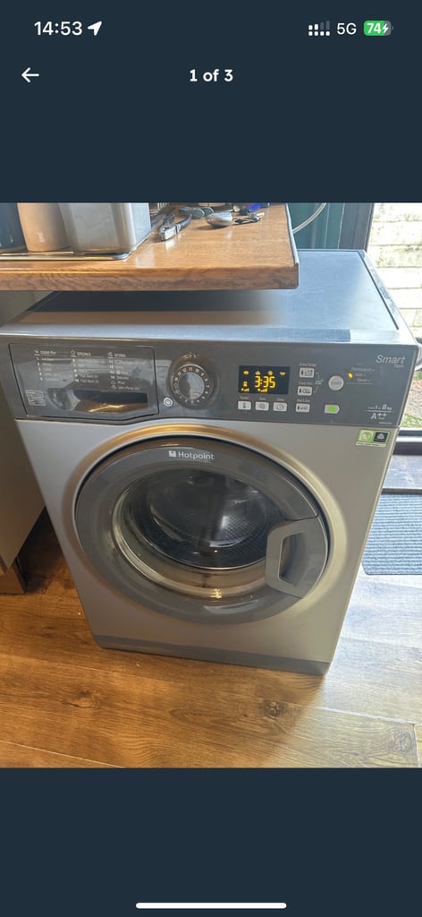 image for Hotpoint Silver grey 8kg washing machine