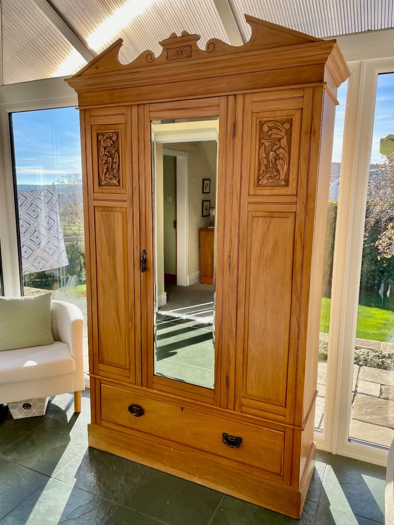 Satinwood Edwardian Wardrobe 
