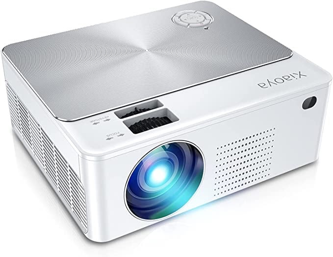 XIAOYA W2 720p 6000 Lumens HD Mini Projector In White/Silver