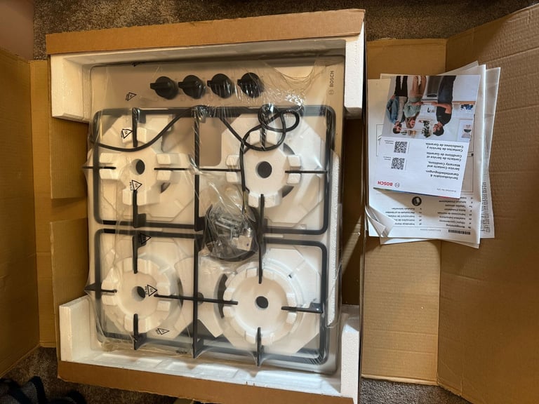 (Brand new) Bosch PBP6B5B60 Gas Hob - Stainless Steel
