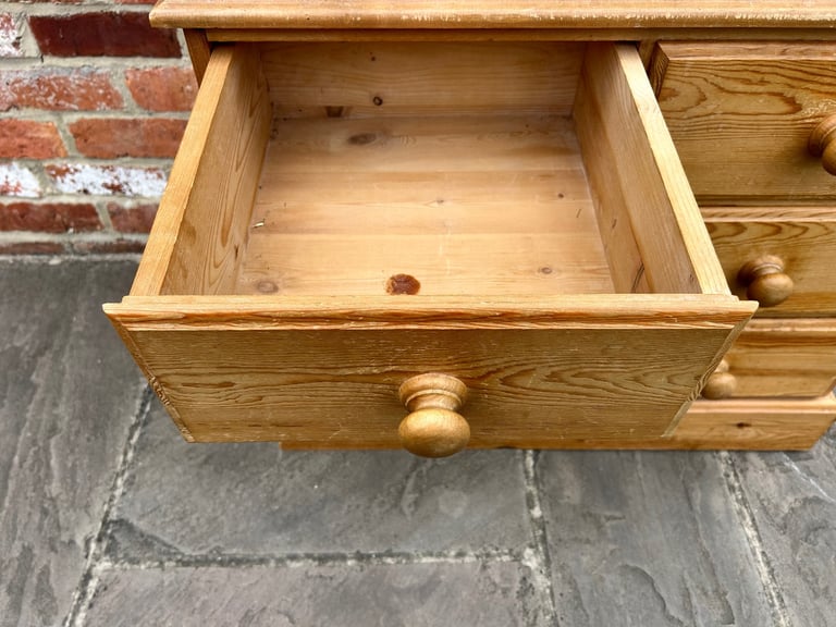 Solid Pine Chest of Drawers - Good Condition 