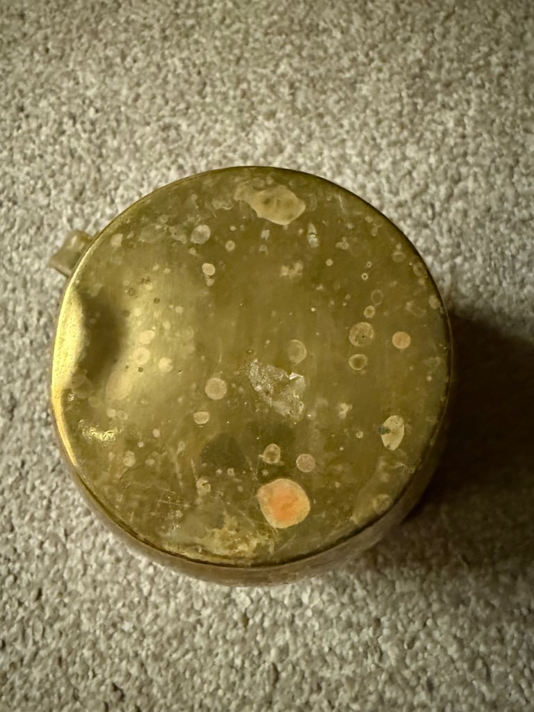 Vintage Brass Guernsey Jersey Jugs Pitcher Dented Antiques