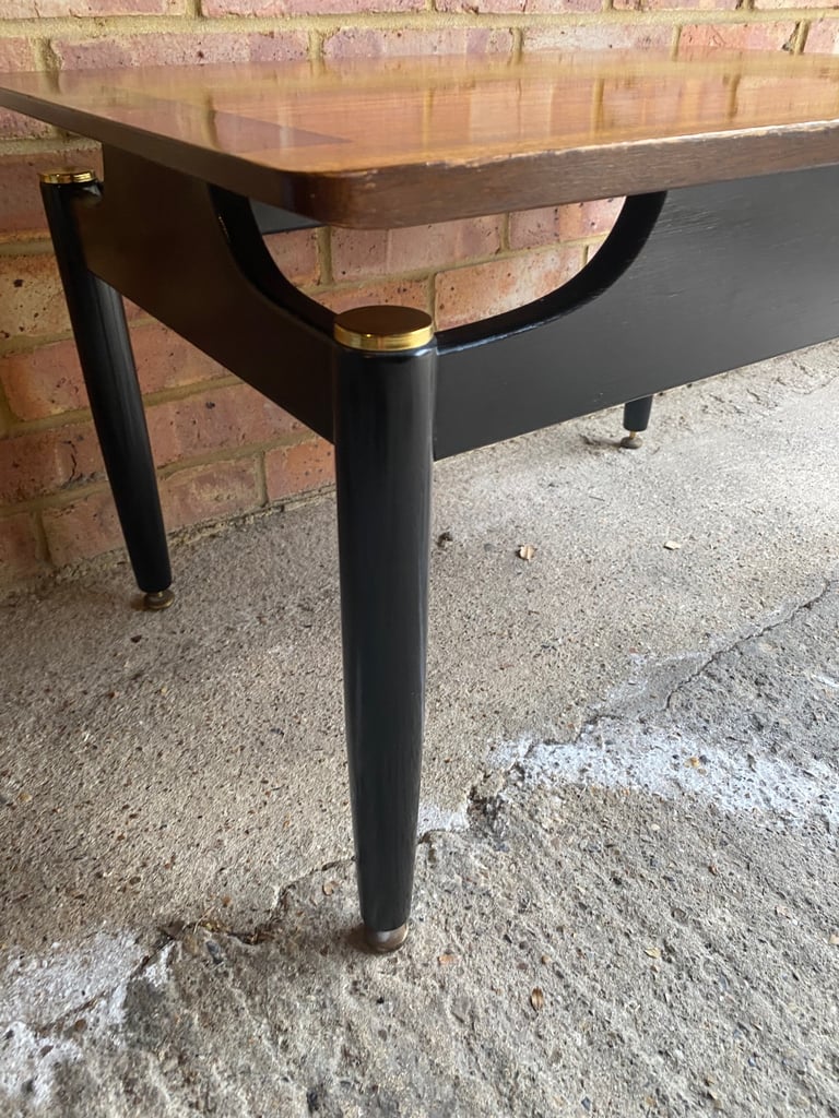 VINTAGE G PLAN LIBRENZA RANGE COFFEE TABLE IN TOLA AND BLACK EBONISED