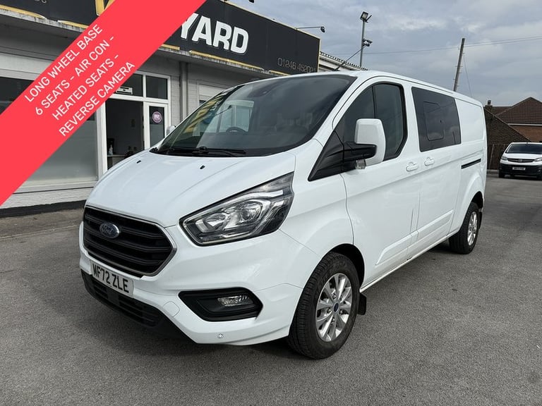 2022 Ford Transit Custom 2.0 300 EcoBlue Limited Crew Van Double Cab LWB AIR CON L2 H1 Euro 6 (s/...