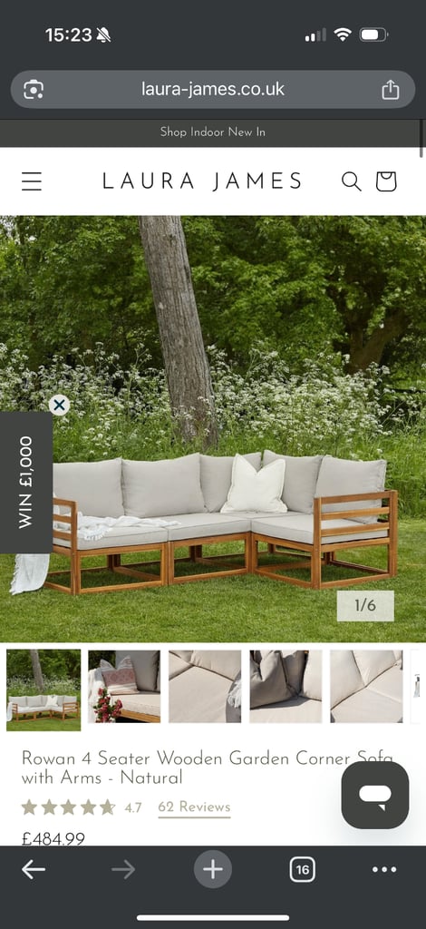 image for Laura James garden sofa plus rain cover 