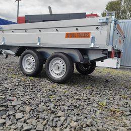 image for BRAND NEW 8,2ft x 5ft Twin Axle Hochlander Trailer With Drop Down Sides 1300KG ALKO Braked