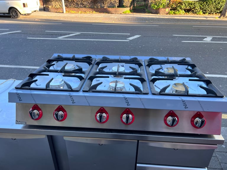 NEW GAS 6 BURNER COOKER CATEWRING COMMERCIAL KITCHEN RESTAURANT TAKE AWAY SHOP 