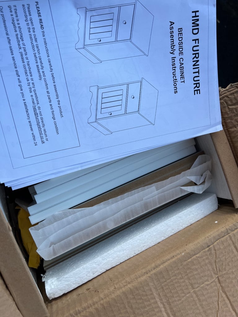 White 1 Drawer and 1 Door Bedside Tables Nightstand X 2