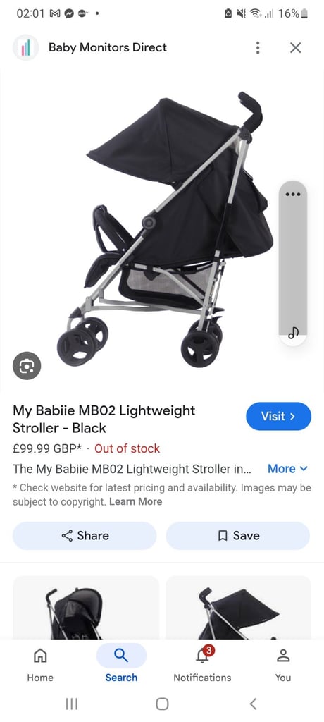 Seldom Used My Babiie MB02 Buggy + Footmuff & Raincover. Free delivery within Hull or Beverley 