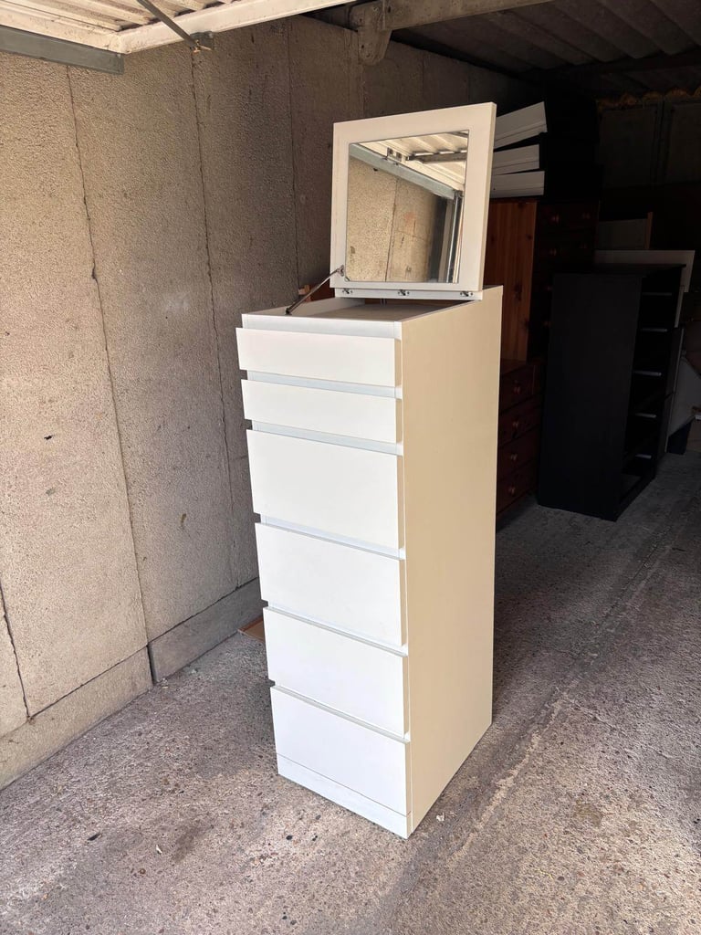 image for Ikea malm white tall drawers 