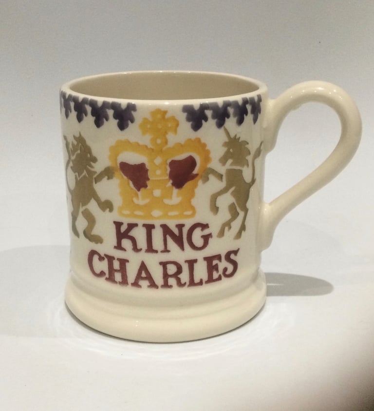 Emma Bridgewater King Charles coronation commemorative mug half pint first quality 