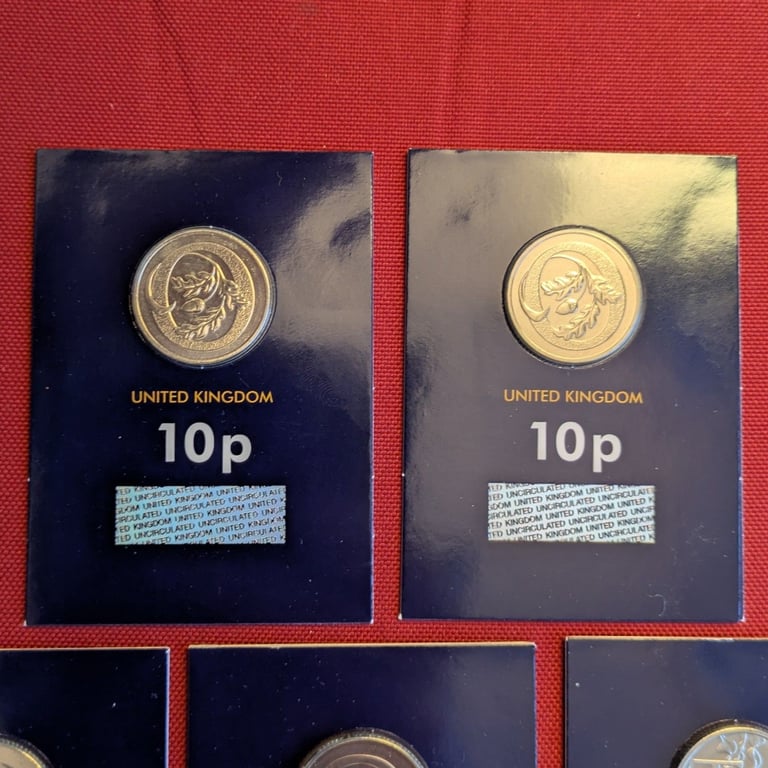 10p 2018 A-Z alphabet U. T. T. Q. Q. O. O. ChangeChecker coins