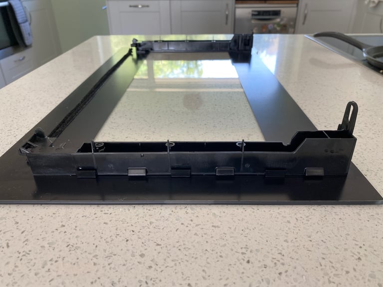 AEG Inox microwave door glass assembly (Ropley SO24)