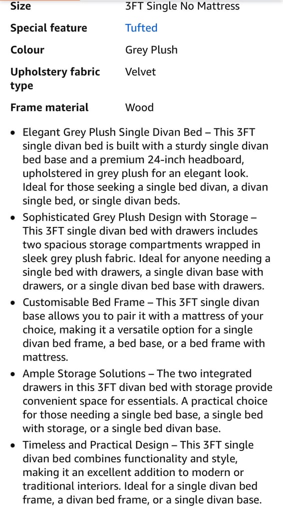 ComfoRest 3Ft Single Bed + Emma Hybrid Premium Mattress RRP £580
