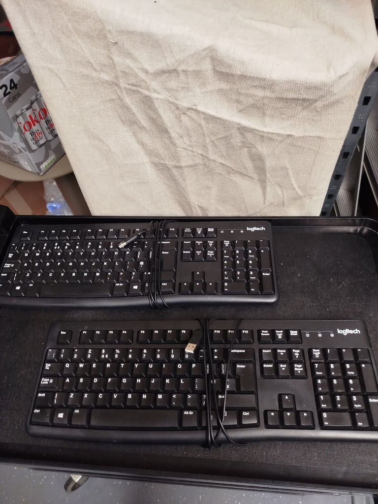image for 2 X Logitech Y-U0009 Business USB Wired Qwerty UK Black Keyboard K120