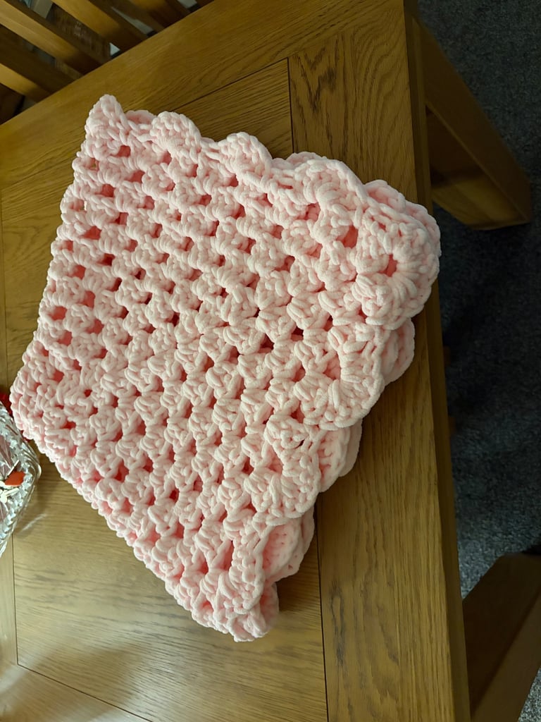 Hand crochet baby blanket 