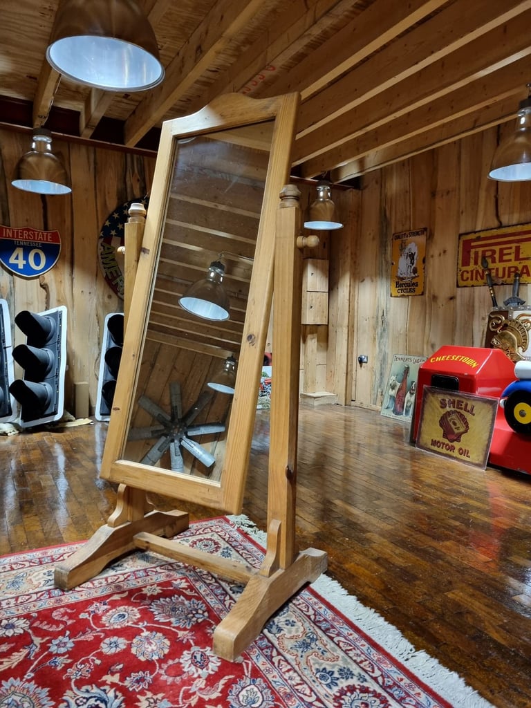 Large Plank Pine Standing Mirror 