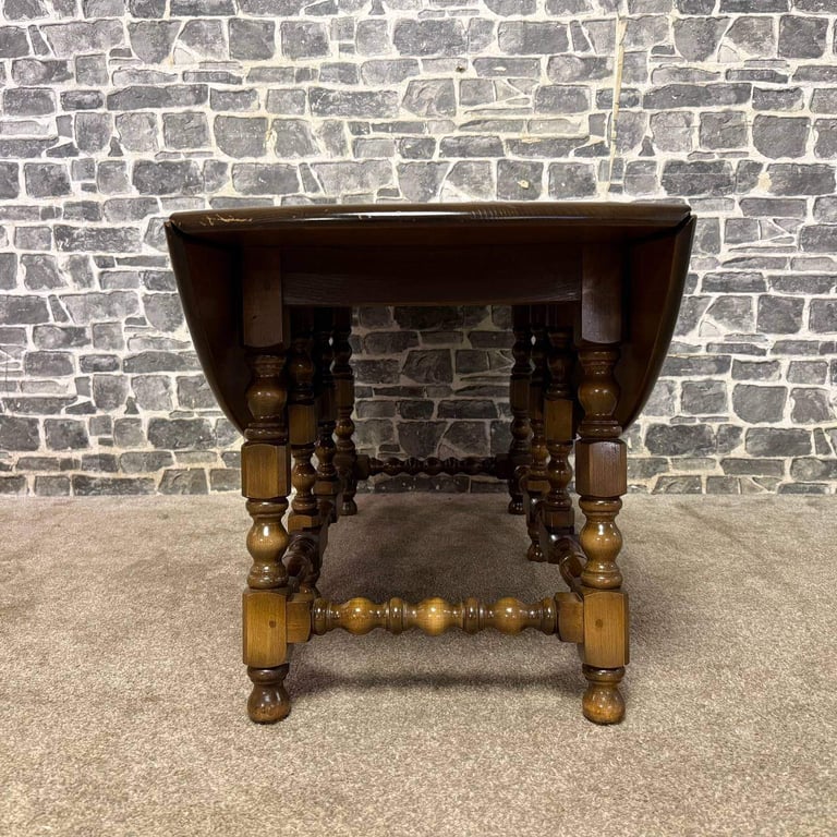 Ercol Oval Drop-Leaf Gateleg Dining Table