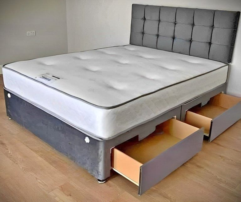 DIVAN 4FT Small Double Divan Bed Base>> Mattress & Storage Included >> 20% Discount >>>>>