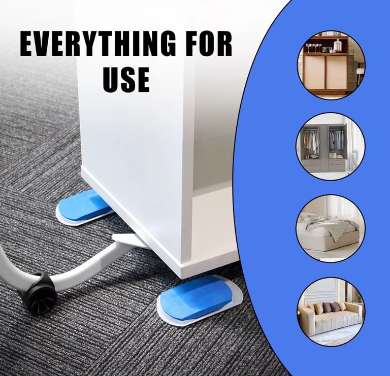 Furniture Shifter Lifter Easy Moving Tool Non Slip Slider Mover Set Removal Kit