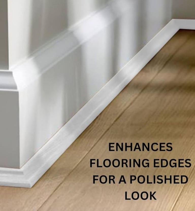 NEW Pack of 20 lengths Unika White Scotia Beading for Laminate flooring 2.4 metre lengths .