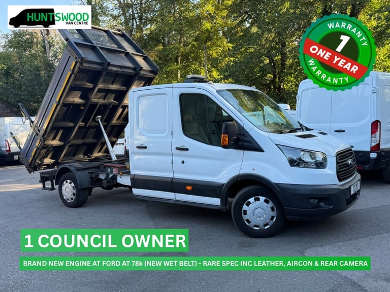 2018 FORD TRANSIT TIPPER 2.0L DIESEL WHITE UTILITY CAB - 95K -NEW ENGINE AT FORD