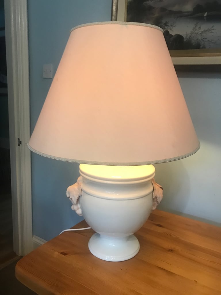 image for Large Vintage Unusual Ceramic Vintage Cream Table Lamp Bunch of Grapes No Shade H29in/74cm   A901
