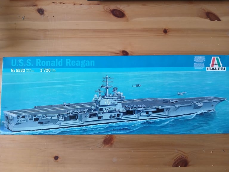 image for Italeri USS Ronald Regan Last Nimitz Class Aircraft Carrier Model Kit No 5533 1:720 scale