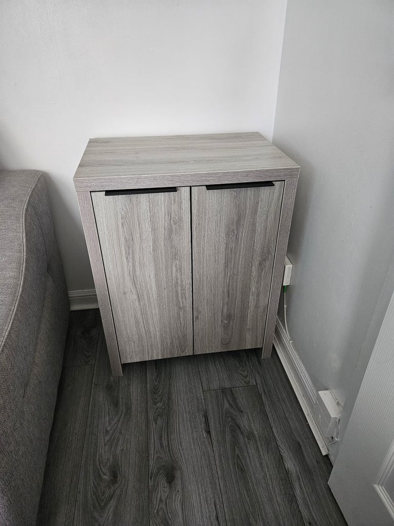 image for Sold wood grey cabinet.