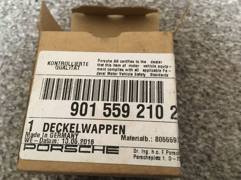 Porsche Gold Lid Emblem Bonnet Badge