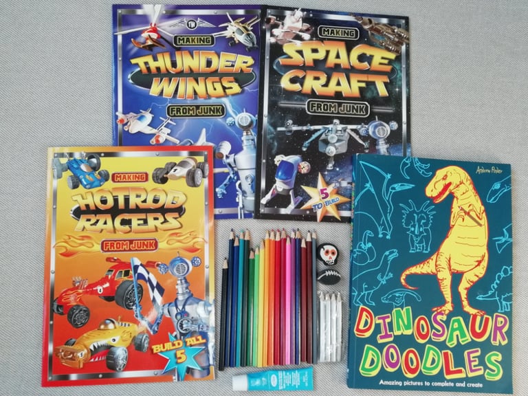 image for Brand New Junk Modelling Set, plus Dinosaur Doodles Drawing Book and Pencils Set
