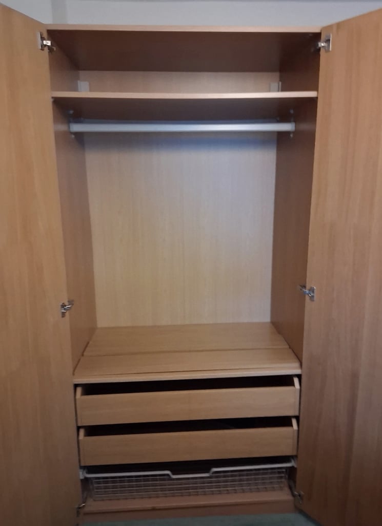IKEA Oak Wardrobe with Hanging Rail, 3 Drawers & 2 shelves FREE DELIVERY 079