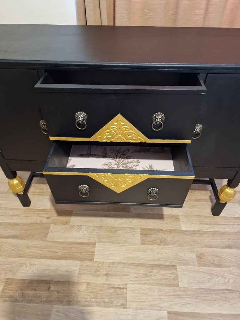 Sideboard vintage antique restored Jacobean style