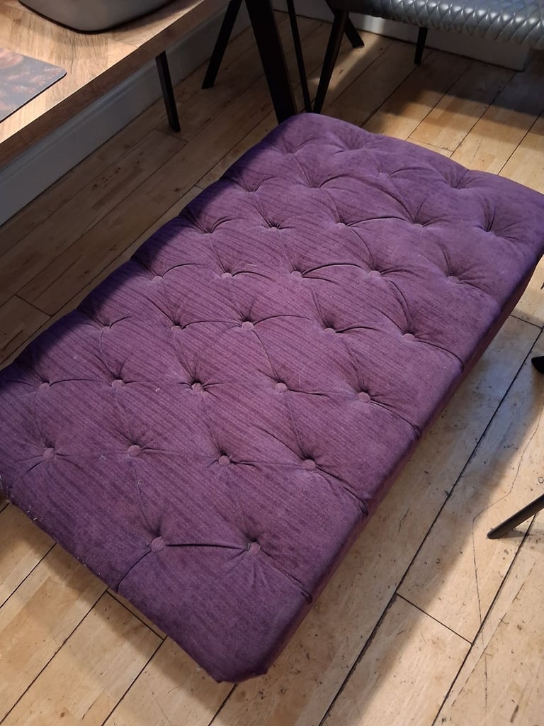 Purple chesterfield footstool 