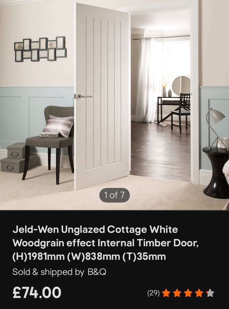 image for 3 White Interior Doors Available as pictured above.( 1981mm x 838mm x 35mm) 