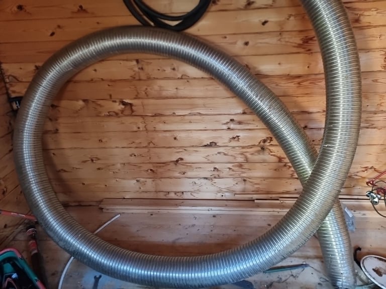 image for 6 inch stainless steel flu for wood burner. 