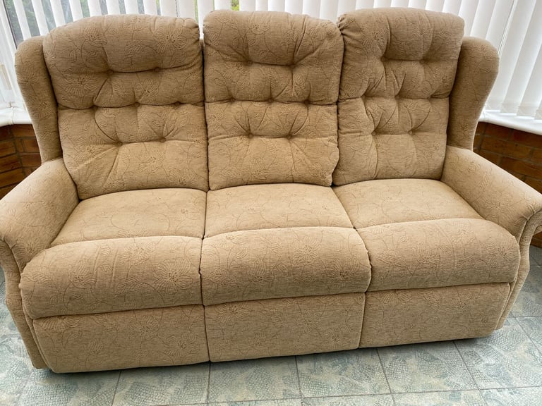image for 3 seat sofa and chair with leg rest Good condition 