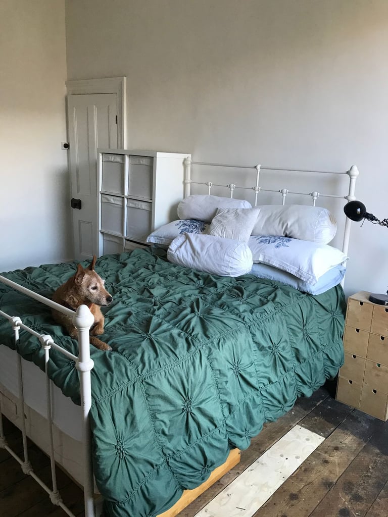 Vintage 90s Habitat Rosewarne White Metal Double Bed Frame
