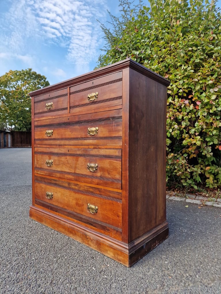 image for Extra Large Size Super Quality Antique Walnut Chest Of Drawers 