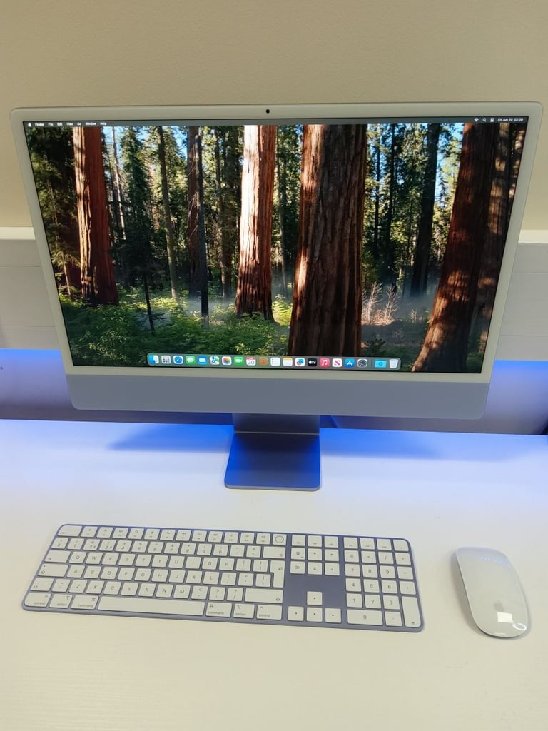 image for **BLUE APPLE IMAC 24 INCH - M1 - 8 CORE GPU 4 PORTS - 8GB RAM - 2TB SSD - 2021**