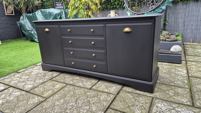 image for stunning solid wood black sideboard.