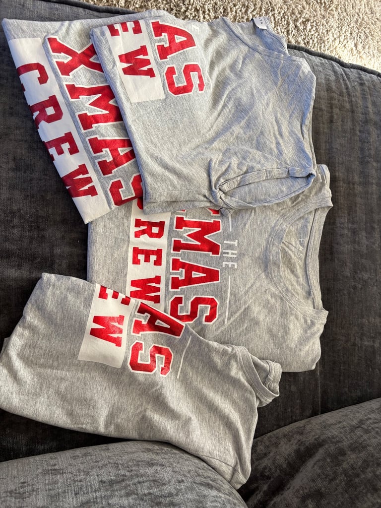 Four family Xmas T shirts