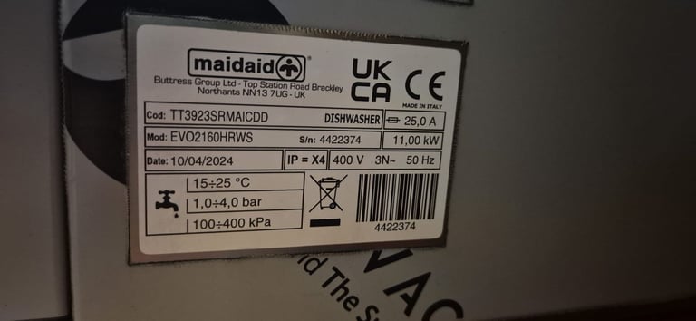 Maidaid EVO2160HRWS Evolution Passthrough Dishwasher With Heat Recovery & Sink