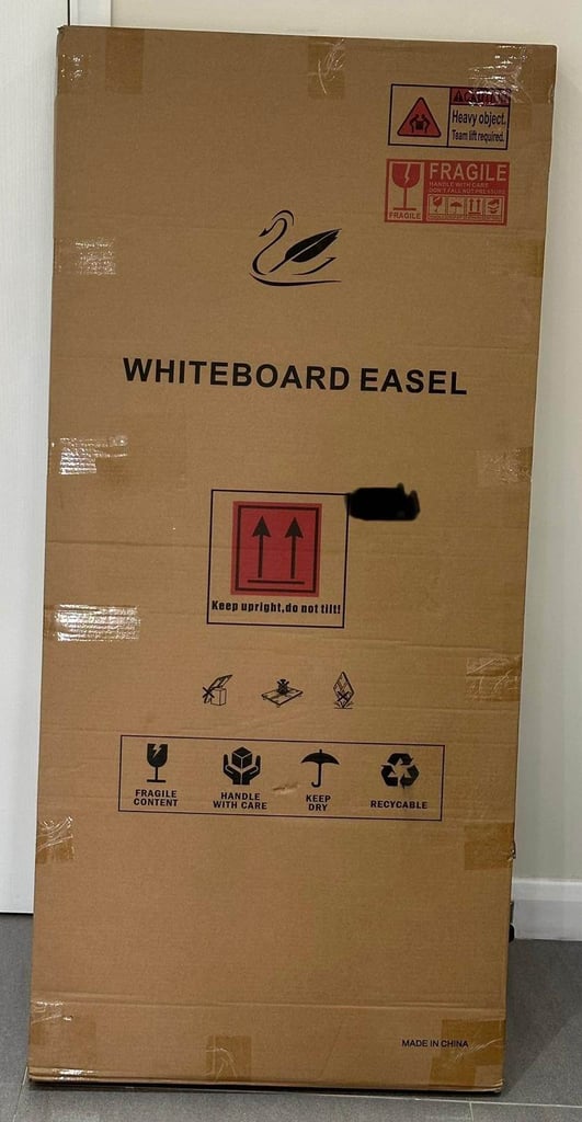 BRAND NEW : MAKELLO Rolling Whiteboard – 90x60cm, Double-Sided, Height Adjustable, Storage Tray