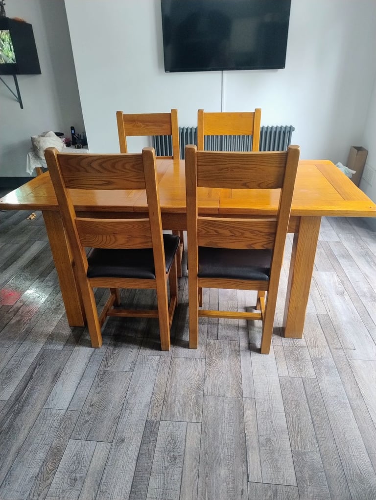 image for DINNING TABLE AND FOUR CHAIRS 