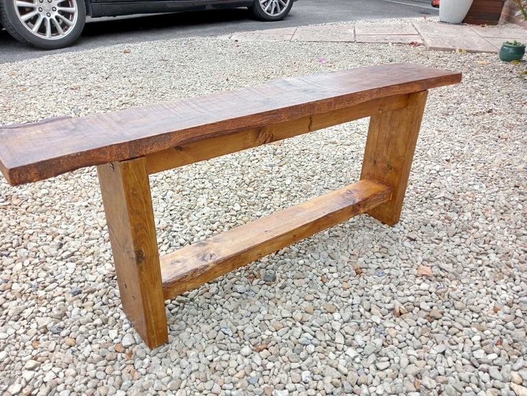 Handmade oak top bench 