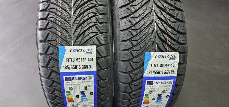 185 55 15    2 x NEW!! tyres Fortune FitClime All Season