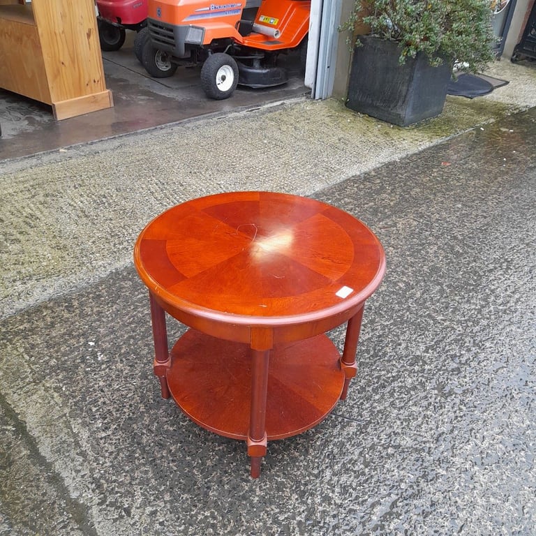 Solid wood round table with shelf 60cm x 53cm, Ref:19745